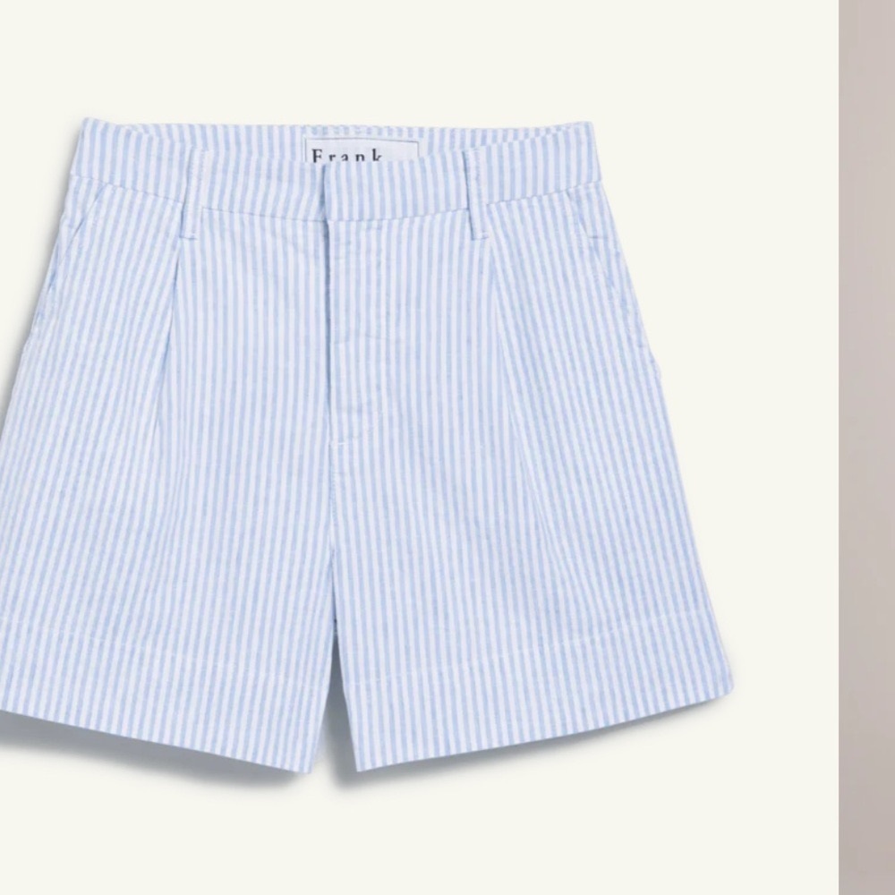 Frank & Eileen Light Blue and White Striped Waterford Shorts